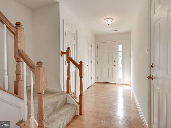Foyer with wood floors