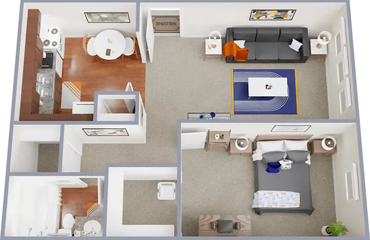A1 - 651 square foot one bedroom, one bath apartment home A1 - 651 square foot one bedroom, one bath apartment home