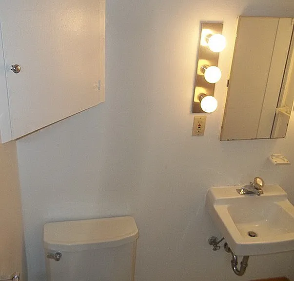 Studio bathroom and additional storage