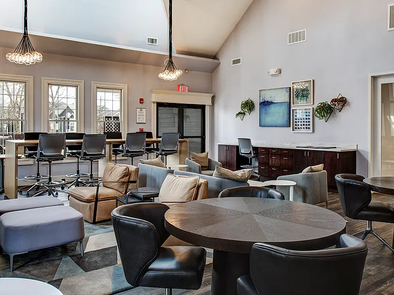 The redesigned resident lounge is the perfect place to meet with friends and relax
