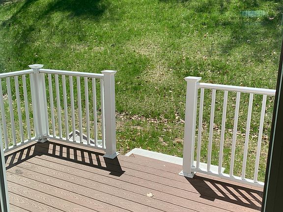 Deck with wooded view