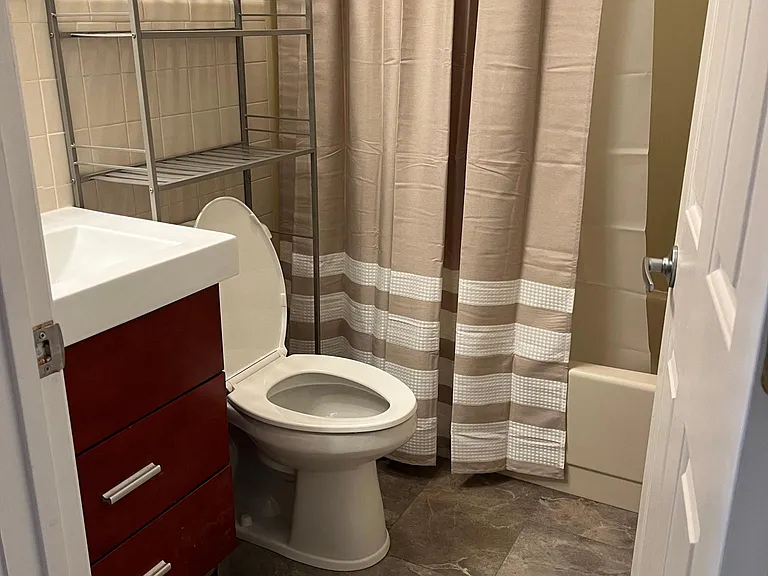Bathroom with new flooring