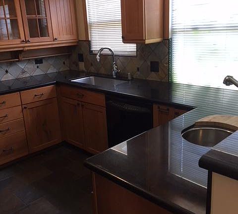 Kitchen with a prep sink