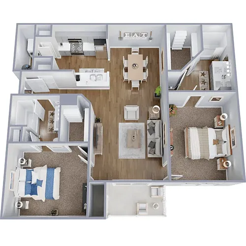 Floor plan 2 Bedroom, 2 Bath
