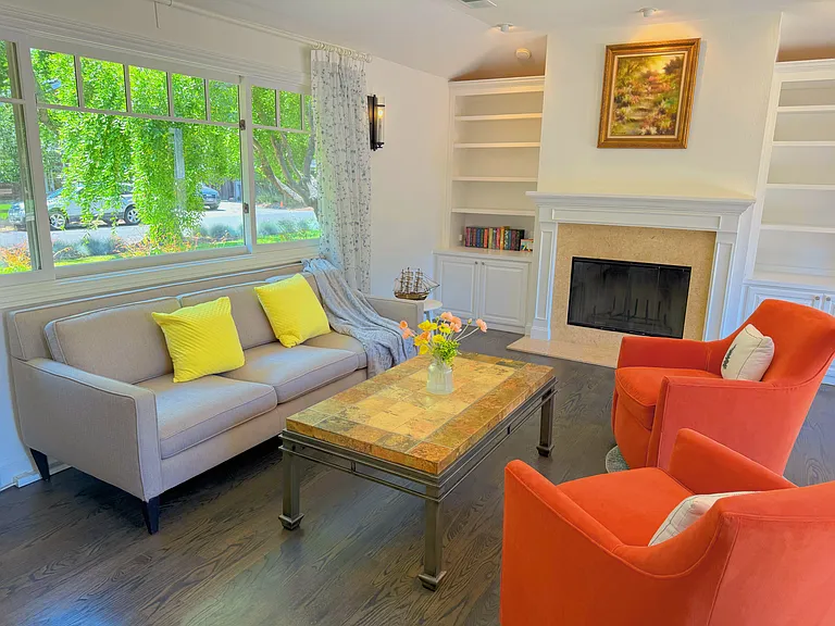 Living room with fireplace