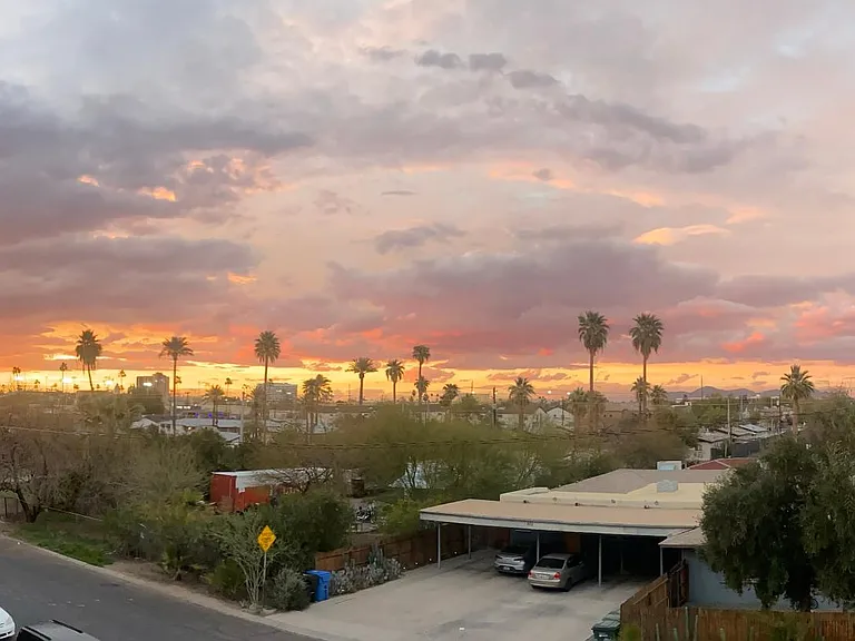 View from patio at sunset
