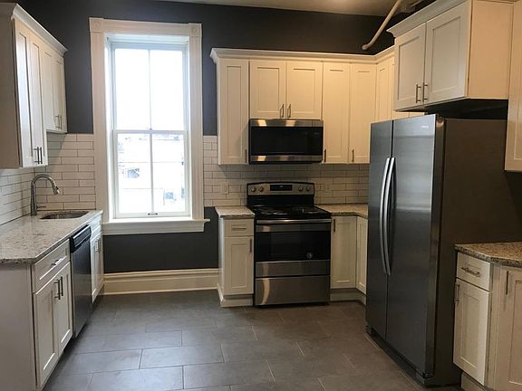 Stainless steel appliances in the kitchen