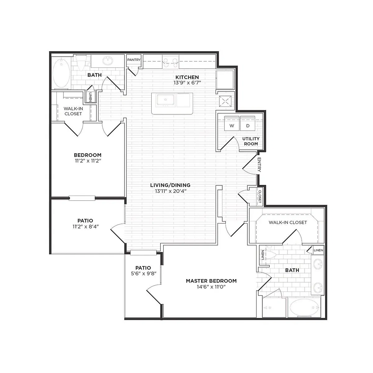 Floor plan B3 - Two Bedroom