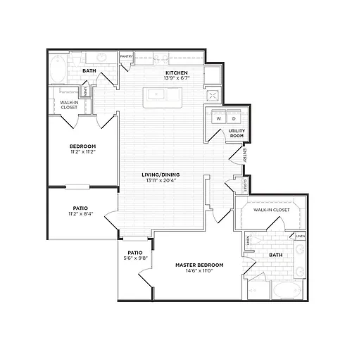 Floor plan B3 - Two Bedroom