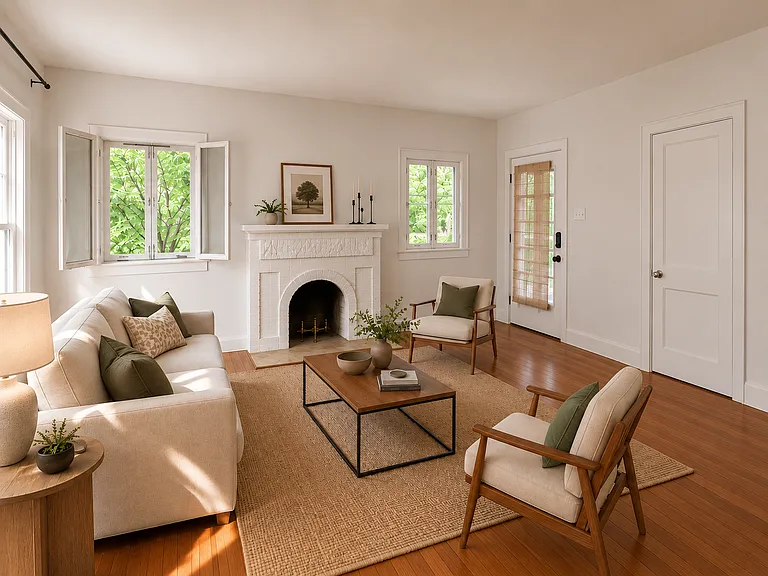 Living room post-renovation rendering
