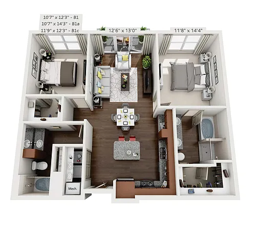 Floor plan B1c