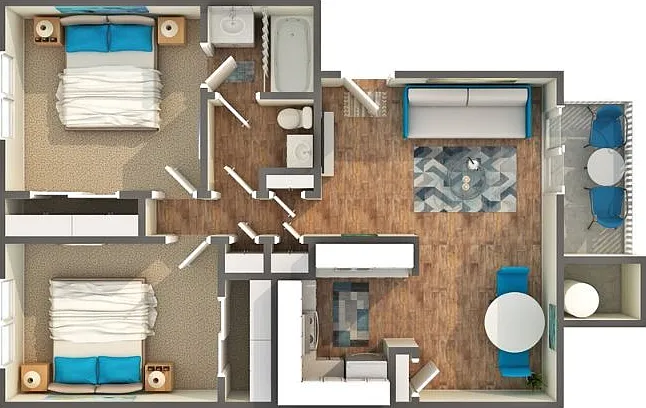 Magnolia 2-Bedroom Floorplan Magnolia 2-Bedroom Floorplan