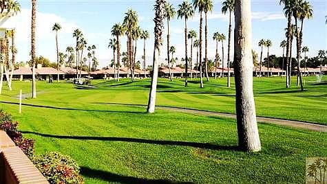 views of the golf course, fountain, and Santa Rosa mountains right off your patio