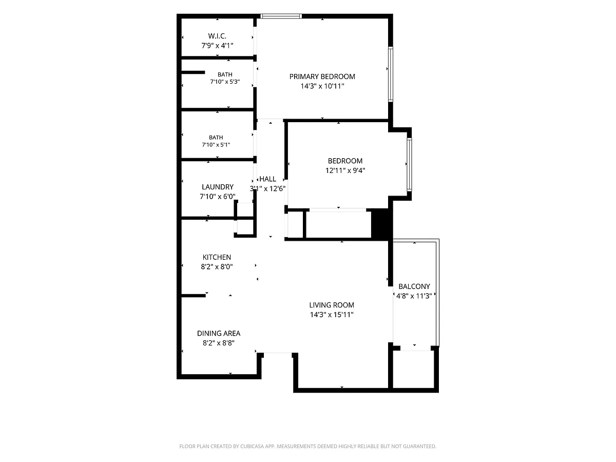Floor plan 2 Bedroom 2 Bath