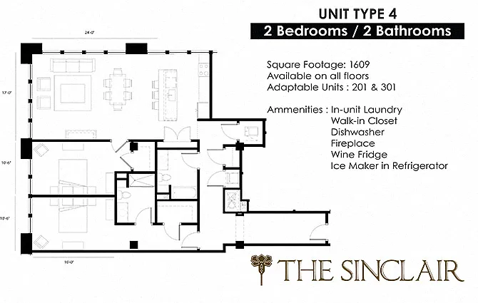 Floor plan 2 Bedroom 2 bathroom Floor Plan Type 4