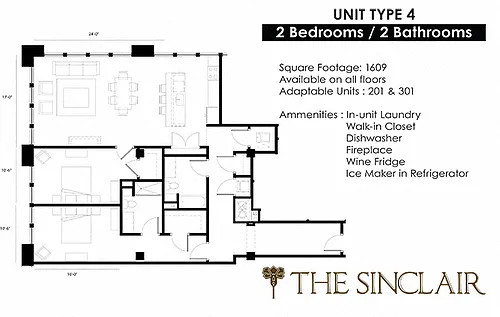 Floor plan 2 Bedroom 2 bathroom Floor Plan Type 4