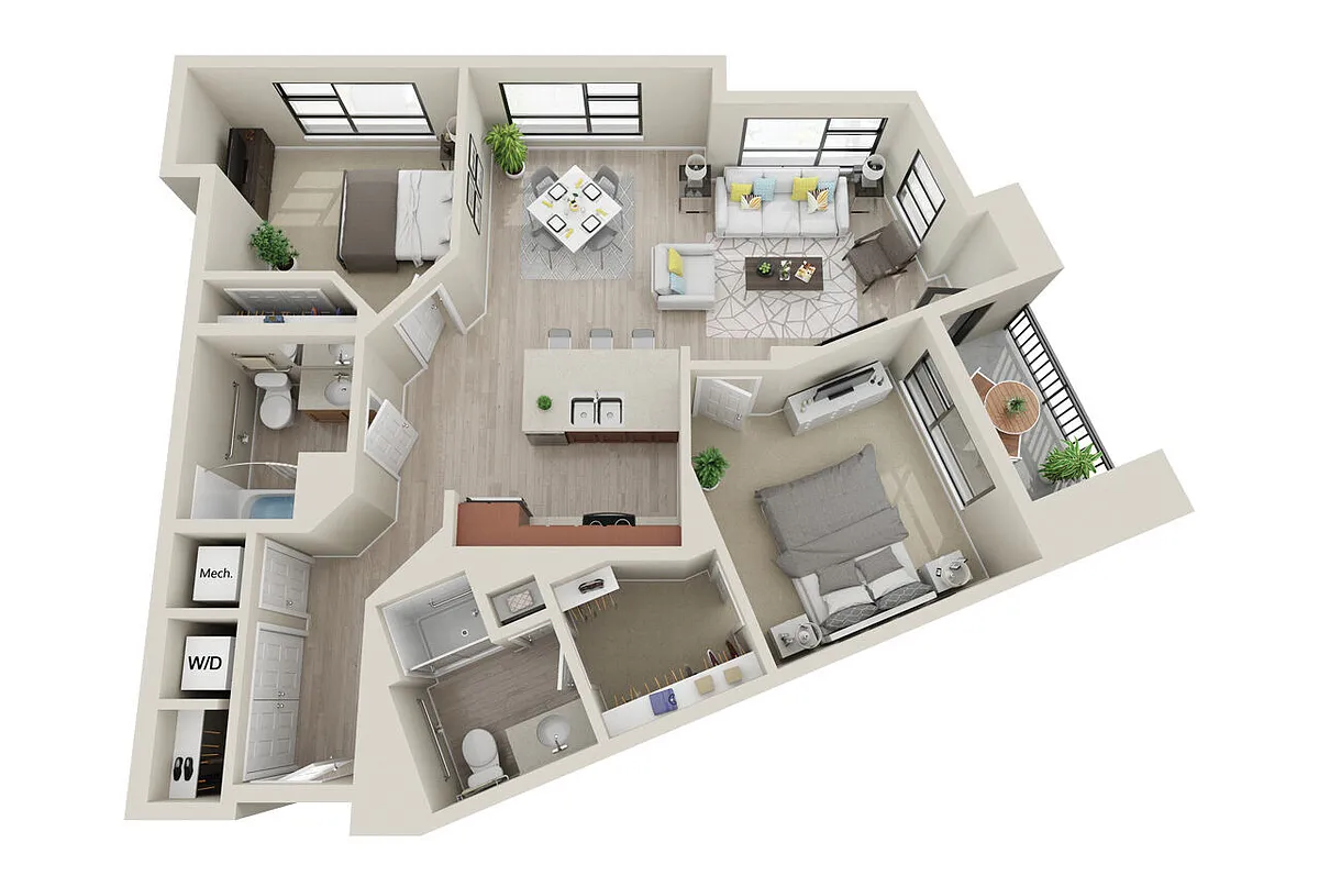 Floor plan 2 Bedroom H