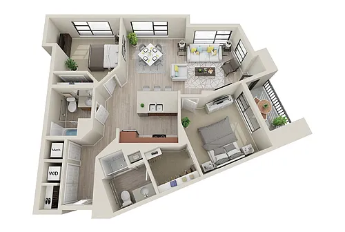 Floor plan 2 Bedroom H