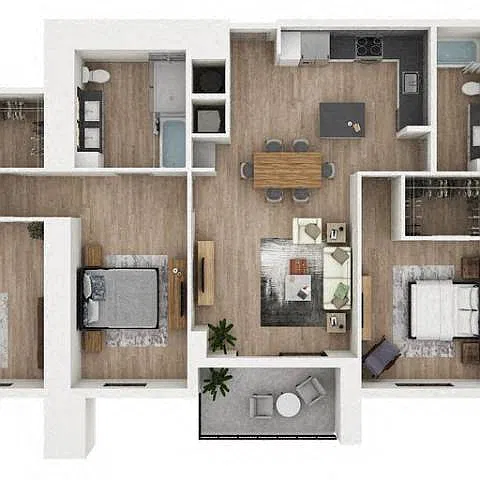 Floor plan 2 Bed/2 Bath-2B5