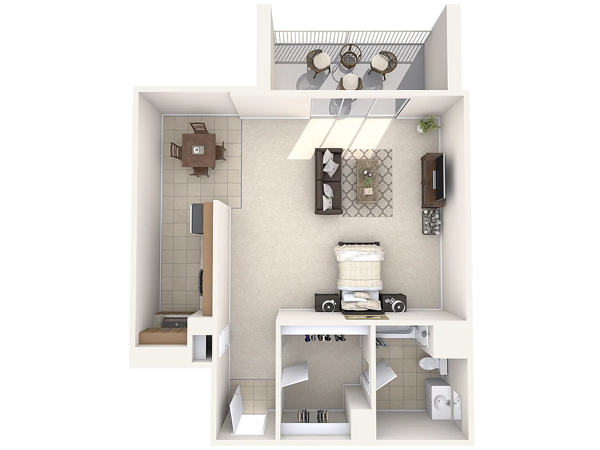 Floor plan Degas - Studio (East)