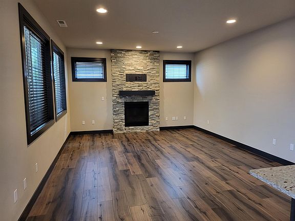 Living room with the gas powered fireplace
