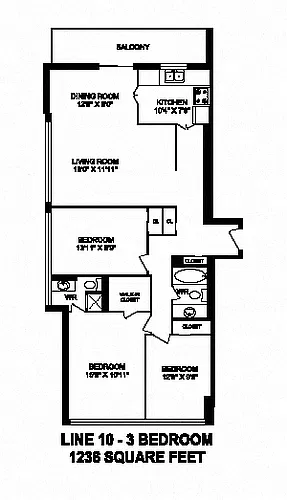 Floor plan 3 Bed 2 Bath Monaco A