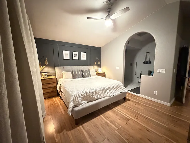 Master Bedroom with Walk in Shower, Double Sinks, Make up Station, (Second Floor)