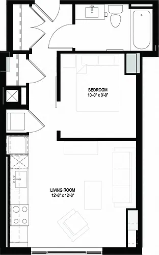 Floor plan One Bedrooms/One Bathrooms (J07)