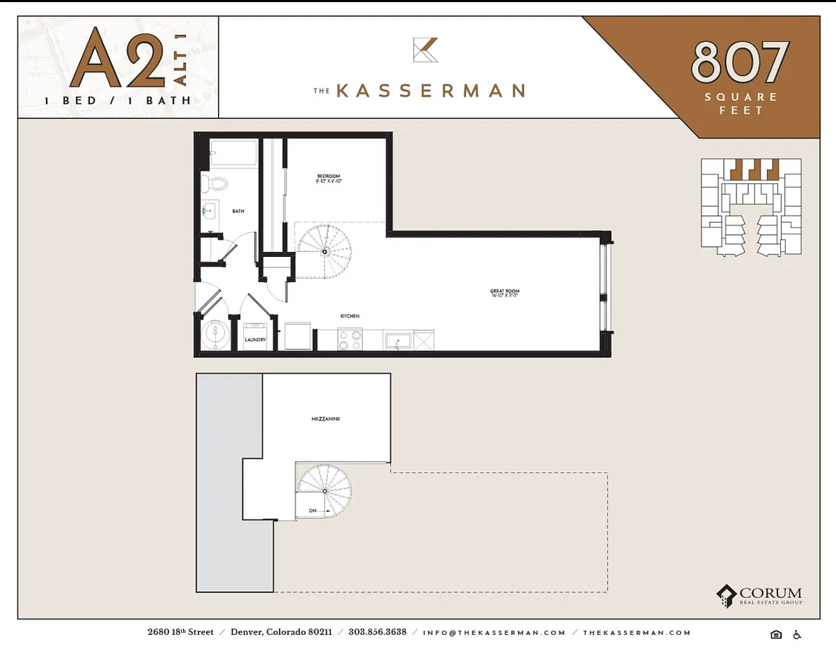 Floor plan A2 ALT 1 Mezz