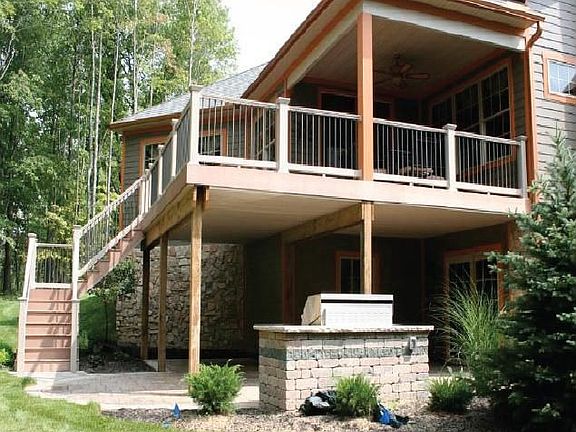 Covered deck and covered patio view