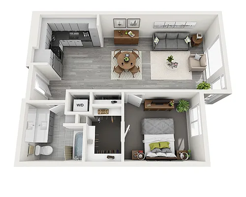 Floor plan One Bedroom A1C-CL2 MMR
