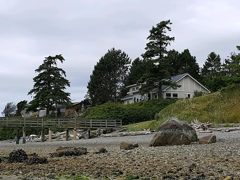 view of home from Penn Cove Beachfront - private beach