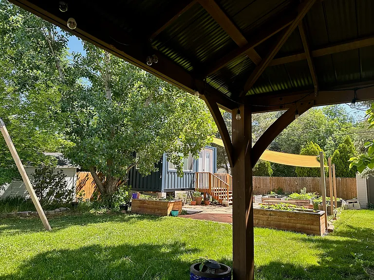 Backyard from under the gazebo