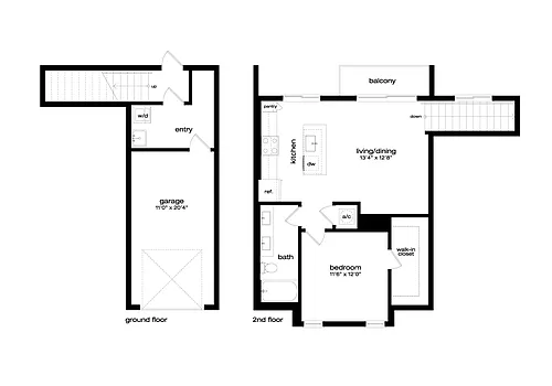 Floor plan 1 Bed/1 Bath Carriage Home-CH1