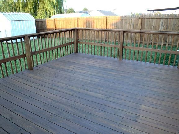 Freshly stained deck