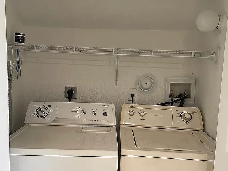 In-unit washer and dryer are included.