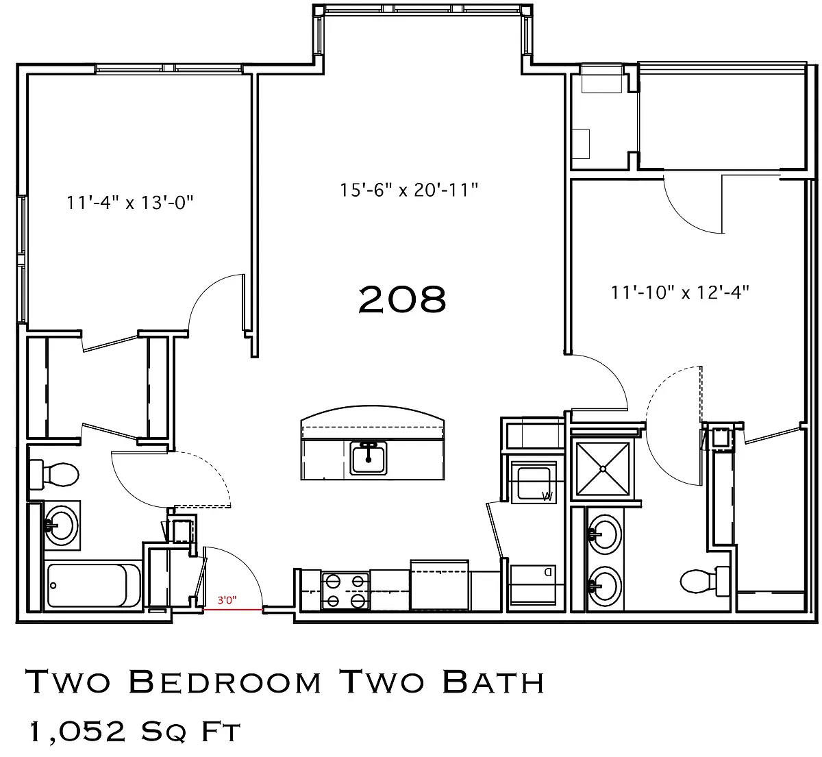 Floor plan Renovated 2 Bedroom