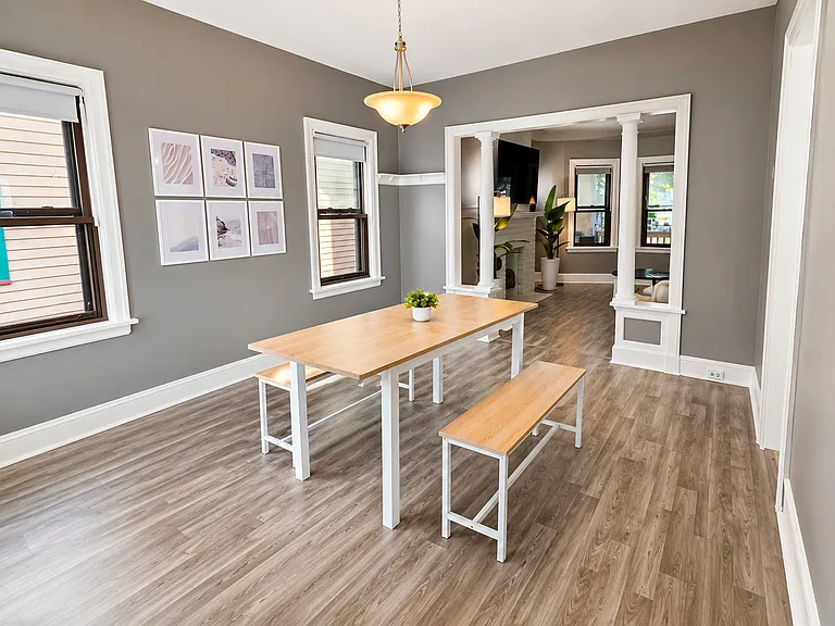 Open dining area connecting to the main living space