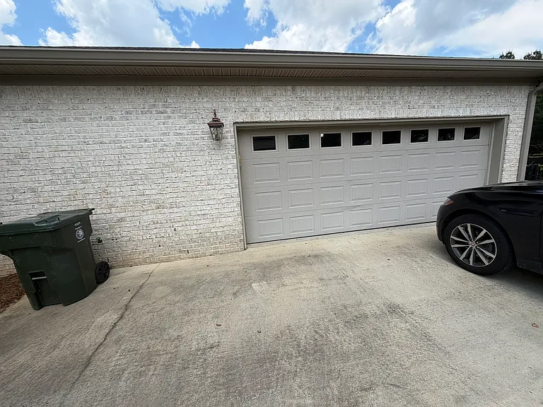 Double garage with extra wide driveway