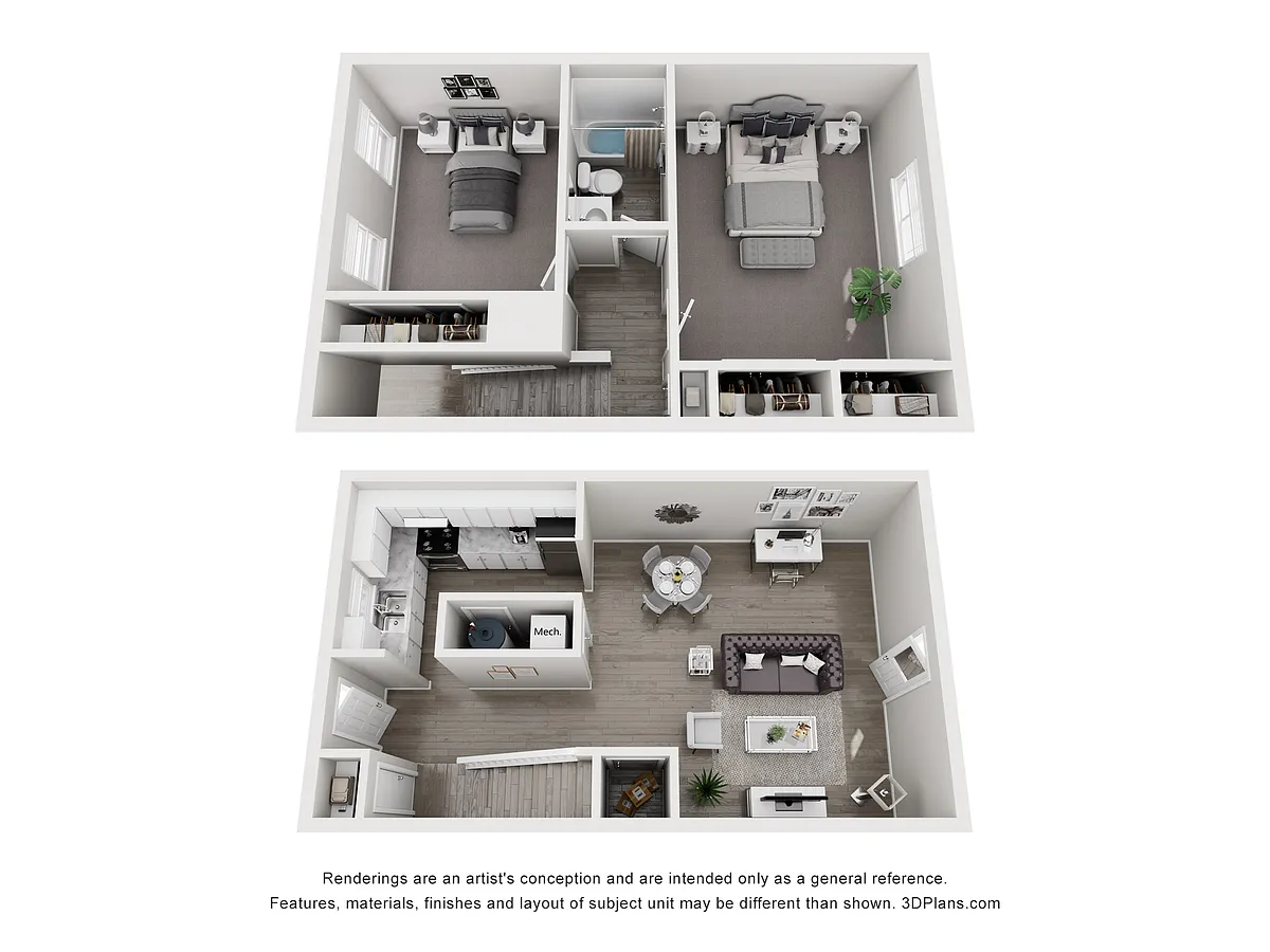 Floor plan 2 Bed 1 Bath