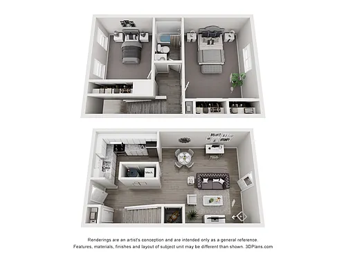 Floor plan 2 Bed 1 Bath