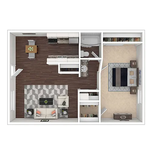 Floor plan 1X1 B