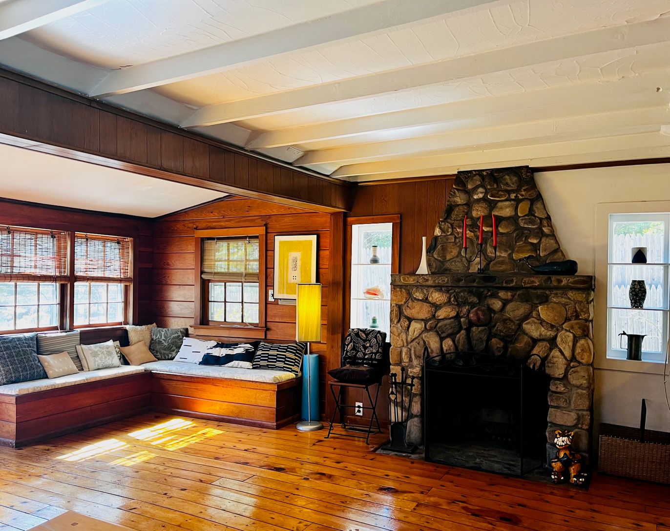 Old stone fireplace
