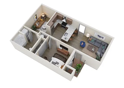 Floor plan 1x1 + Den - B1