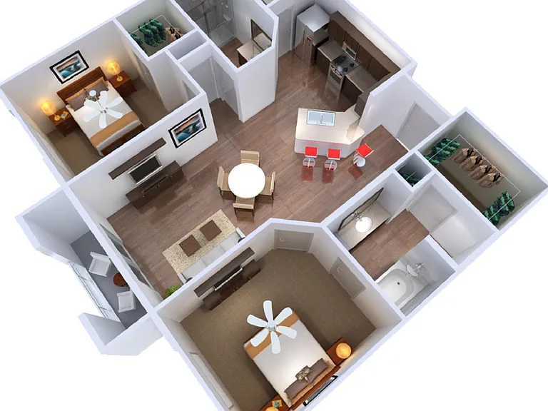 The Met at Fashion Center - 2A.b - 2 Beds - 2 Baths - 1019 Sq. ft.