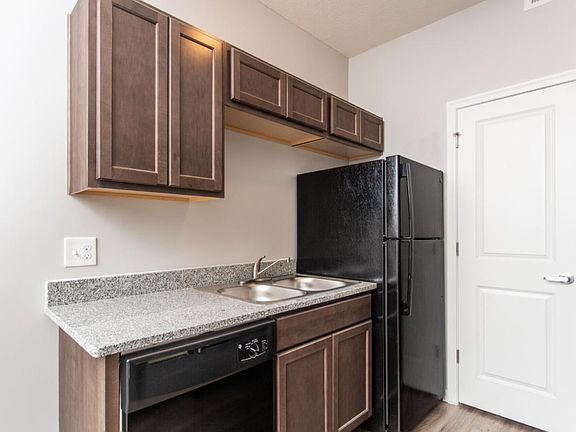 Kitchen with new granite countertops