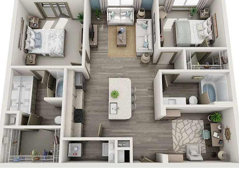 Marina Bend At Clear Creek - B2 - 2 Beds - 2 Baths - 1145 Sq. ft.
