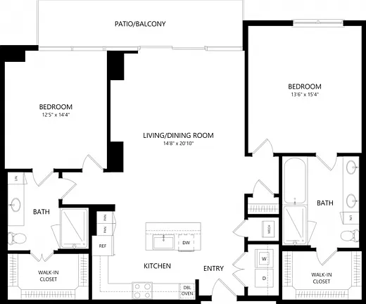 B5 2 bed 2 bath - 1408 Square Feet B5 2 bed 2 bath - 1408 Square Feet