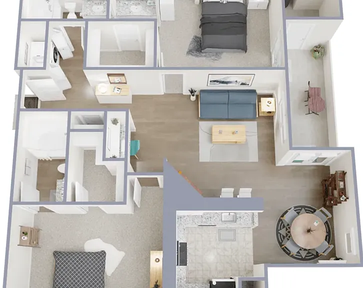 Two bedroom, two bath, 1,280 square foot apartment Two bedroom, two bath, 1,280 square foot apartment