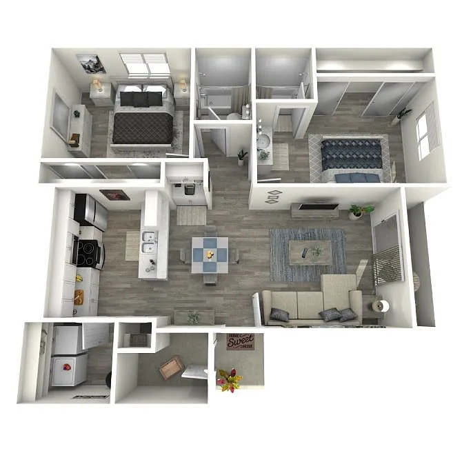 Floor plan 2 Bedroom 2 Bath